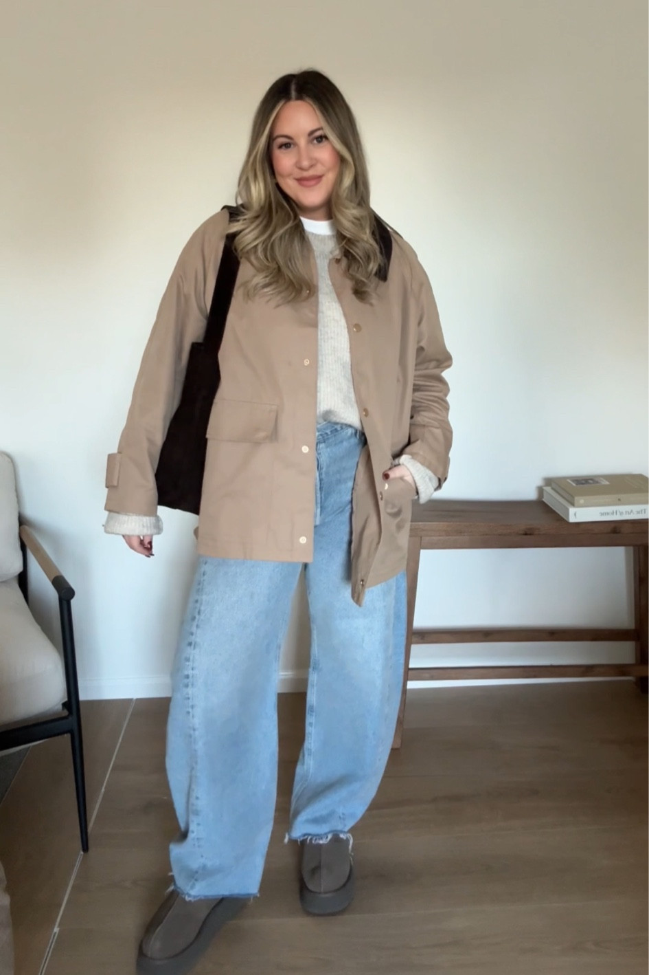 Casual UGG Tazz outfit idea. Sized up to L in sweater, 29 in jeans (TTS), Uggs TTS (if in between size up!) Barn jacket is earlier season H&M but linked a bunch of similar styles!!

Ugg Tazz hickory, Ugg outfits, Ugg Tazz outfit fall, Ugg Tazz outfit winter, casual fall outfit, barn jacket outfit

#LTKStyleTip #LTKSeasonal #LTKFindsUnder100