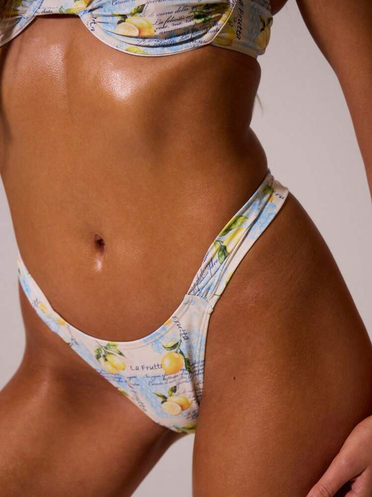 MUSERA Cheeky Back Fruit Print Bikini Bottoms Only Swim Beach Beachwear Summer Cute Vacation Holi... | SHEIN