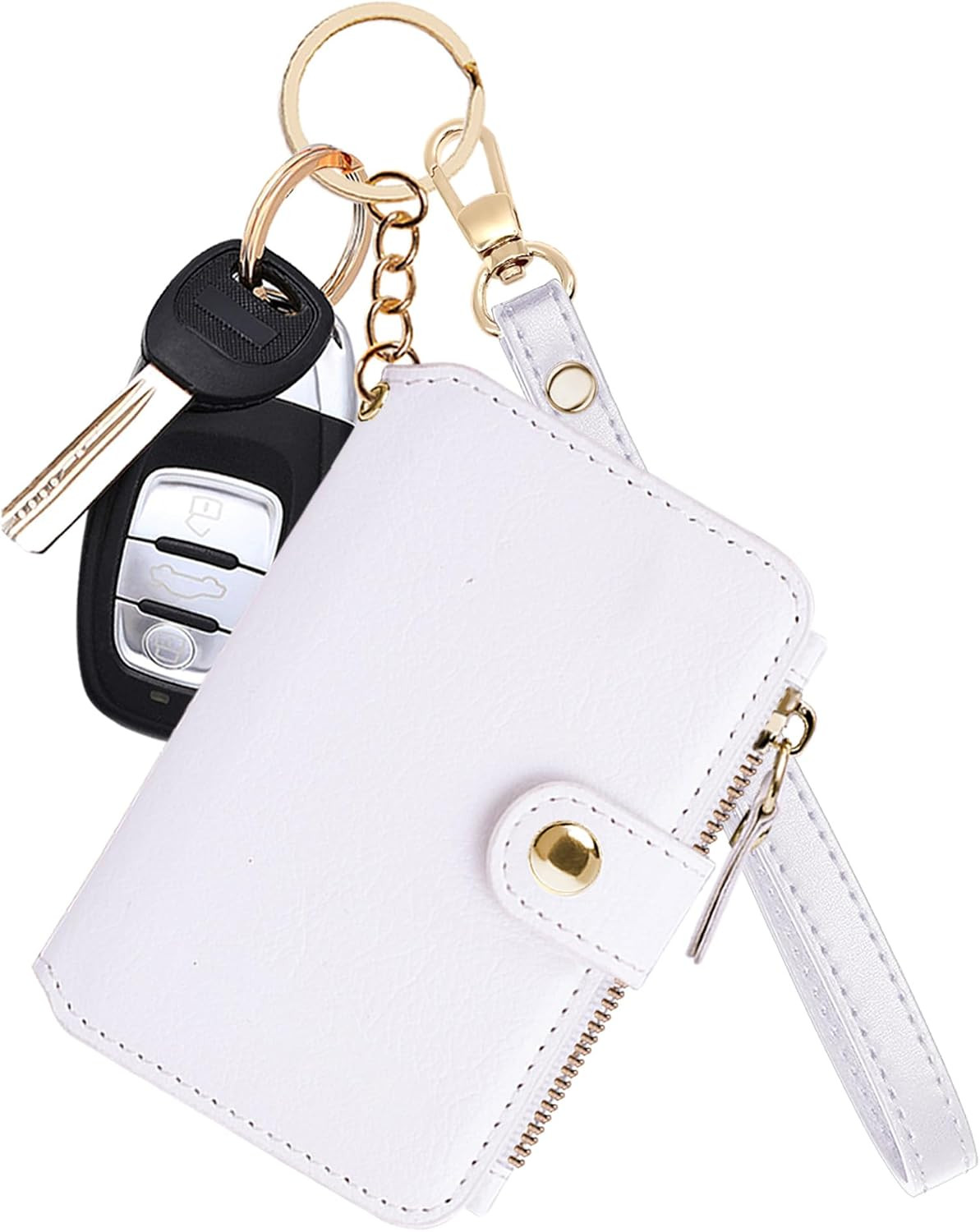 RFID Blocking Keychain Wallet With Leather Wrist Strap | Amazon (US)