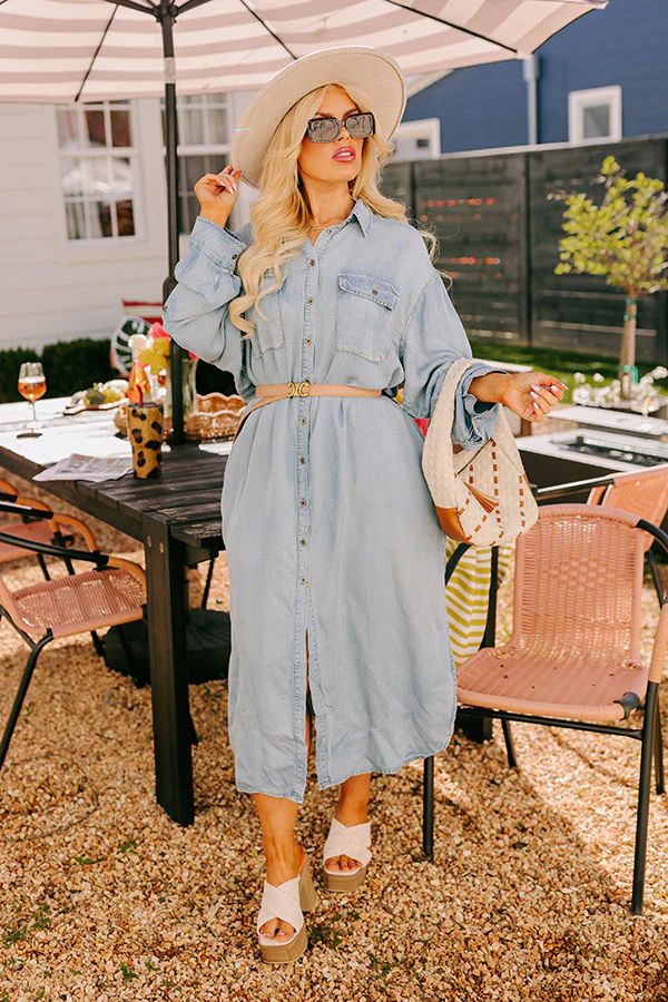 Street Chic Chambray Maxi Dress Curves | Impressions Online Boutique
