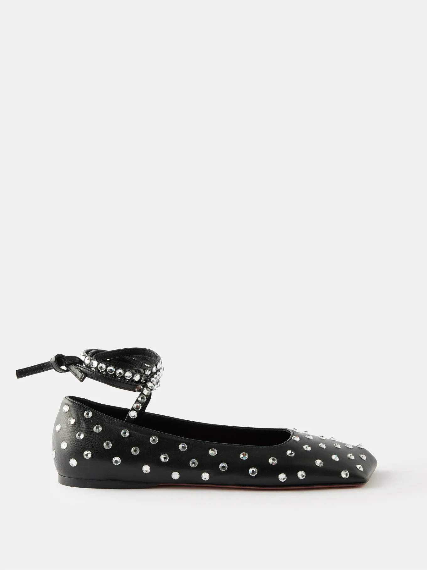 Ane crystal-embellished leather ballet flats | Matches (UK)