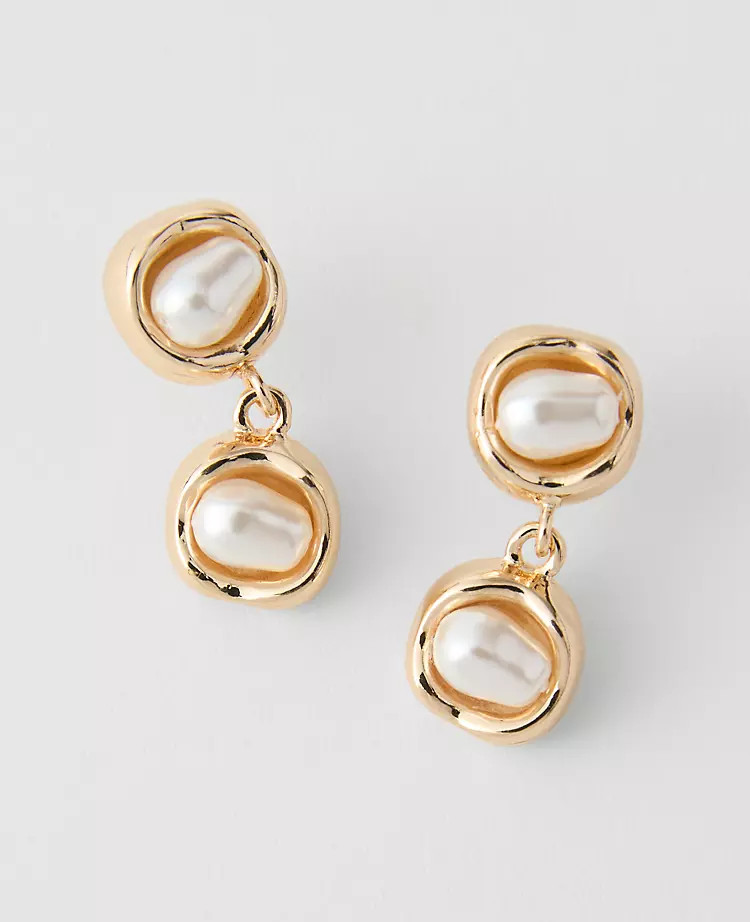 Double Pearl Drop Earrings | Ann Taylor