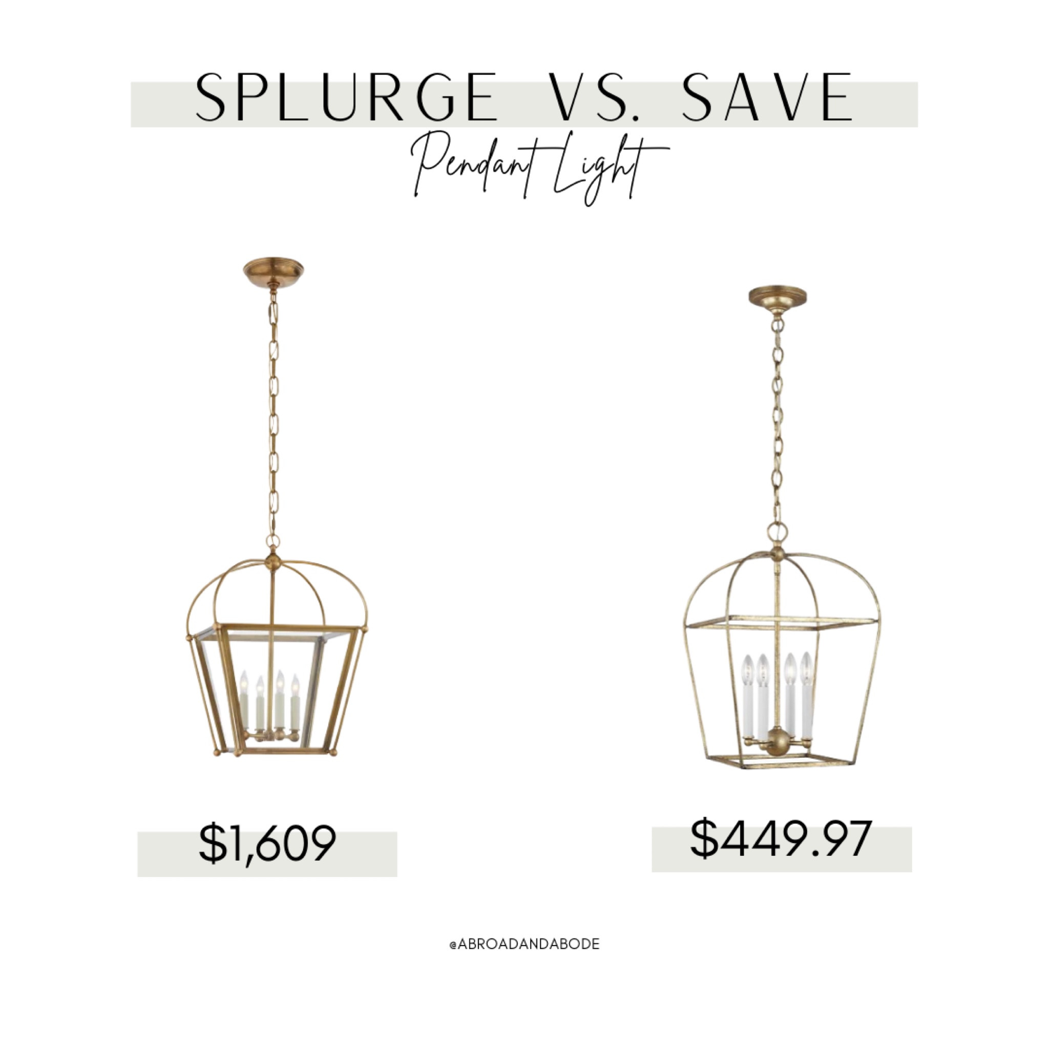 Pendant Light Look for Less!

Splurge vs save, look for less, affordable home decor, interior designer, pendant light, visual comfort, Circa lighting, pendant light, home lighting

#LTKunder50 #LTKhome #LTKunder100