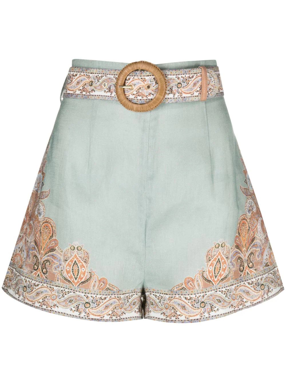 ZIMMERMANN Devi Linen Shorts - Farfetch | Farfetch Global