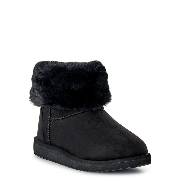 Wonder Nation Little Girls & Big Girls Faux Shearling Boots, Sizes 13-6 | Walmart (US)