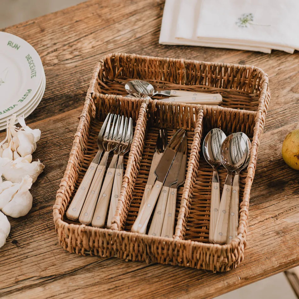 Rattan Cutlery Tray | Graham and Green