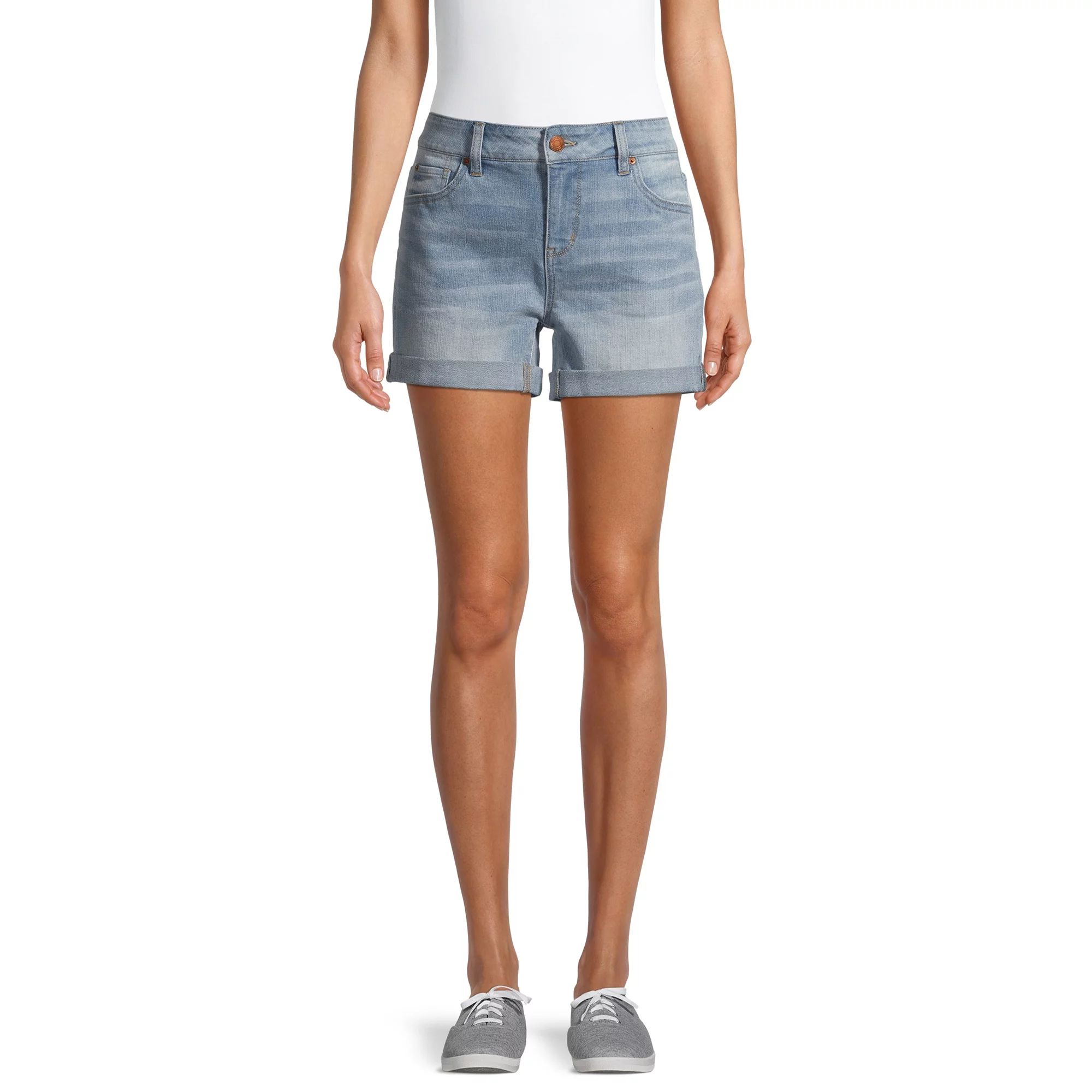 Time and Tru Women's Mid Rise Core Short | Walmart (US)