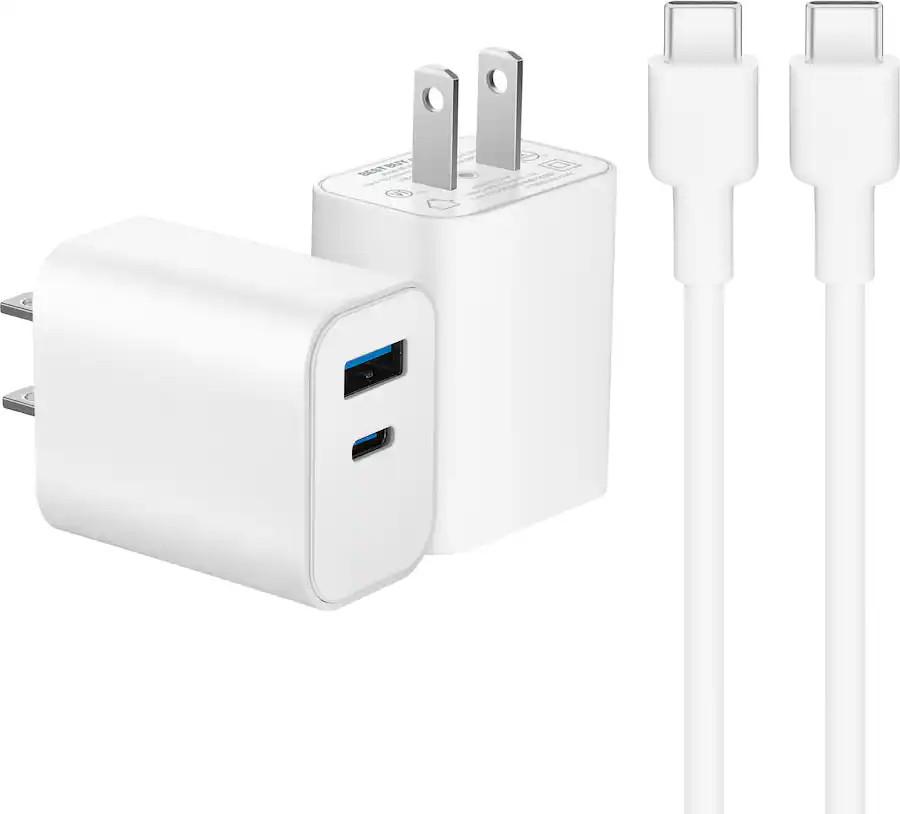 Best Buy essentials™ - 20W Dual-Port Wall Charging Kit for USB-C Smartphones, Tablets and More ... | Best Buy U.S.