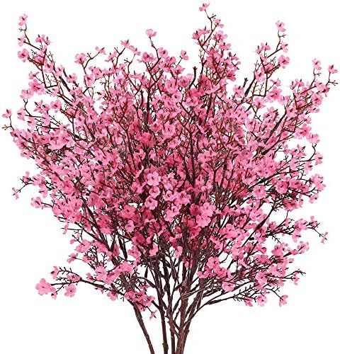 AILANDA 6 Bundles Artificial Flowers Gypsophila Bouquets Pink Valentine's Day Floral Arrangements... | Amazon (US)