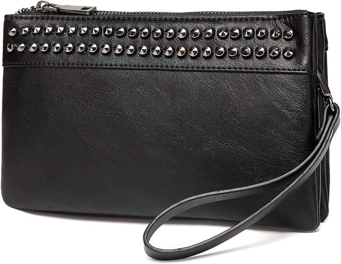 VASCHY Wristlet Clutch Purses, SAC Large Studs Soft Faux Leather Crossbody Evening Clutch Wallet ... | Amazon (US)