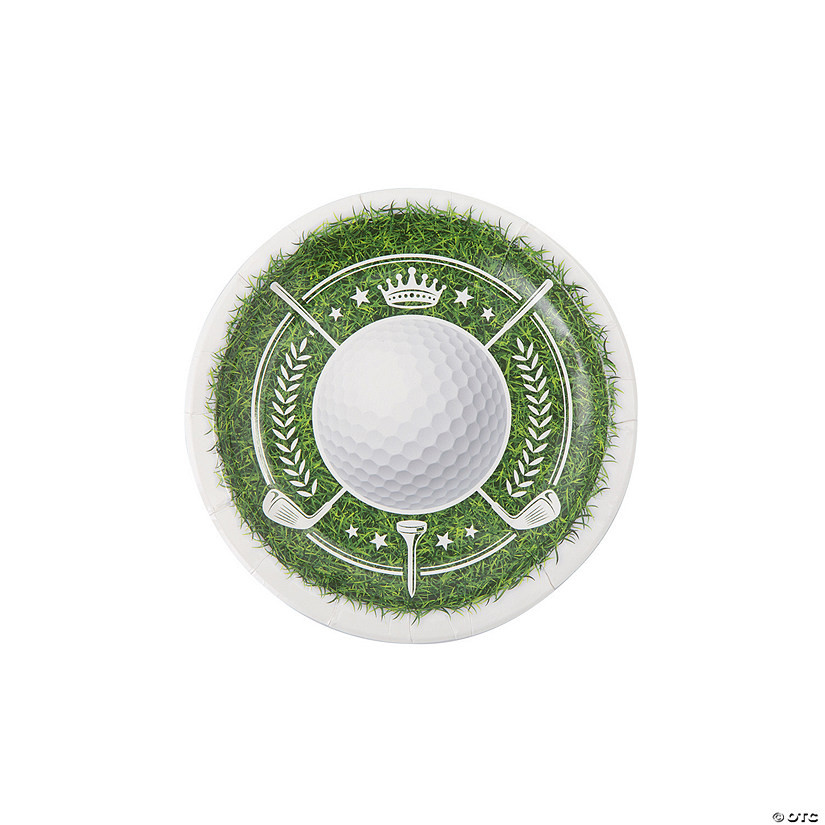 7 1/4" Golf Party Round Disposable Paper Dessert Plates - 8 Ct. | Oriental Trading Company