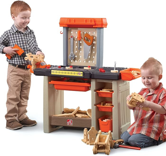 Step2 Handyman Kids Workbench, Indoor/Outdoor Tool Bench for Children, Interactive Play with Soun... | Amazon (US)