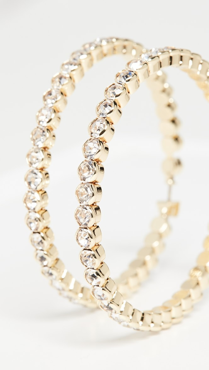 Crystal Studded Hoops | Shopbop