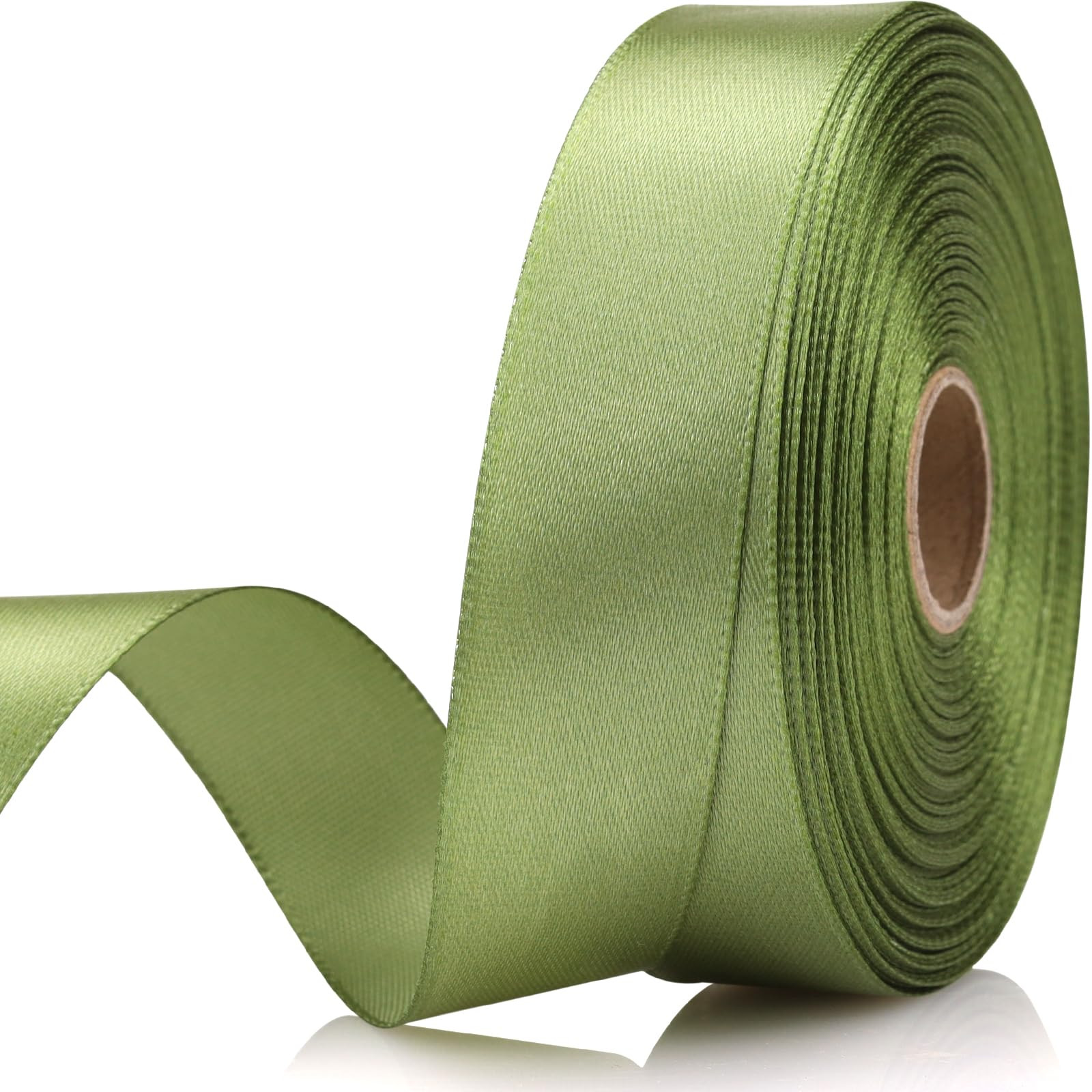 Olive Green Ribbon 7/8 Inch 30 Yards Satin Craft Ribbon-Single Face Polyester Ribbon for Handmade... | Amazon (US)