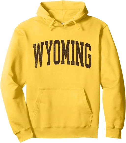 Wyoming - Vintage Classic Design Text Men Women Wyoming Pullover Hoodie | Amazon (US)