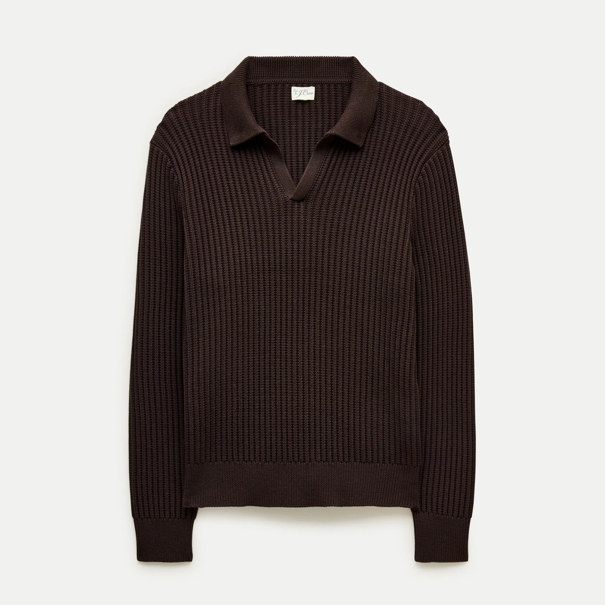 Fisherman-rib johnny-collar sweater in cotton | J. Crew US