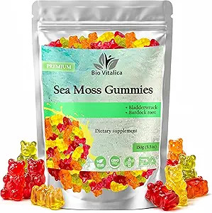 Sea Moss Gummies - Irish sea Moss raw Organic, Bladderwrack, Burdock Root. Contains Sea Moss Gel ... | Amazon (US)