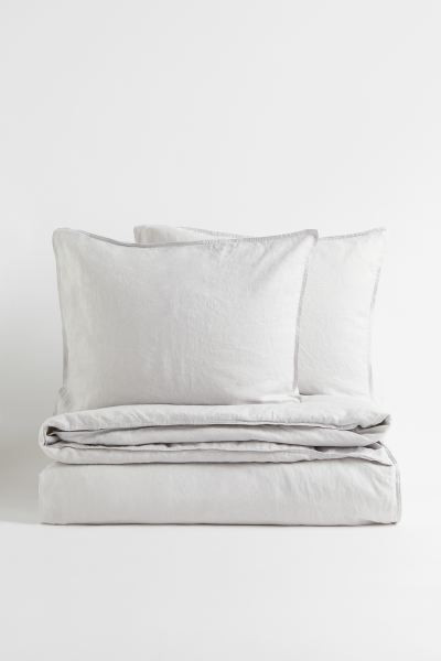 Parure de couette lit double en lin | H&M (FR, IT, ES, PT, BE)