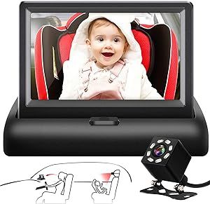 Shynerk Baby Car Mirror, 4.3'' HD Night Vision Function Car Mirror Display, Safety Car Seat Mirro... | Amazon (US)