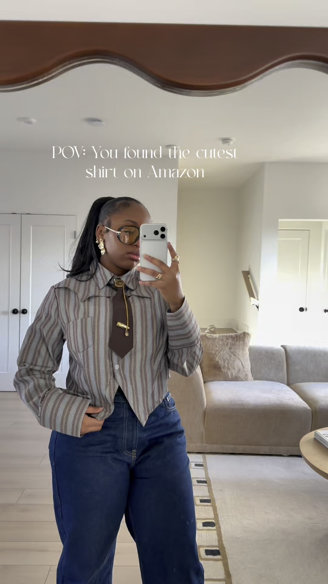 I found the cutest button down shirt on Amazon #stripedshirt #buttondownshirt #longsleeveblouse #tieblouse #bluejeans

#LTKMidsize #LTKootd #LTKgrwm