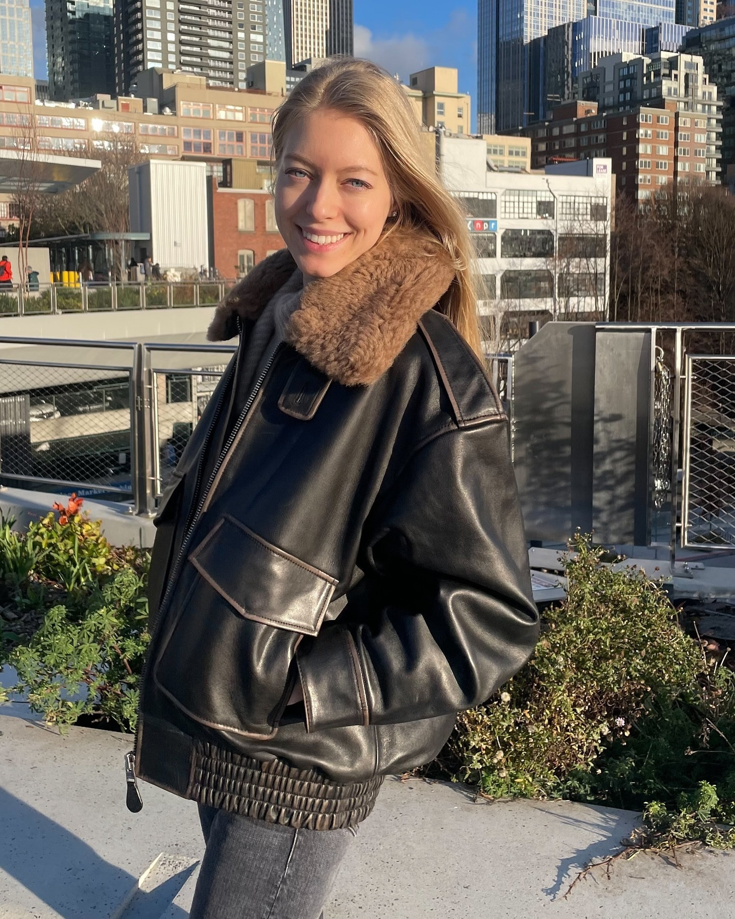 Leather shearling aviator jacket
Citizens of humanity Santiago jacket
Black mother denim jeans 

#LTKStyleTip #LTKSeasonal