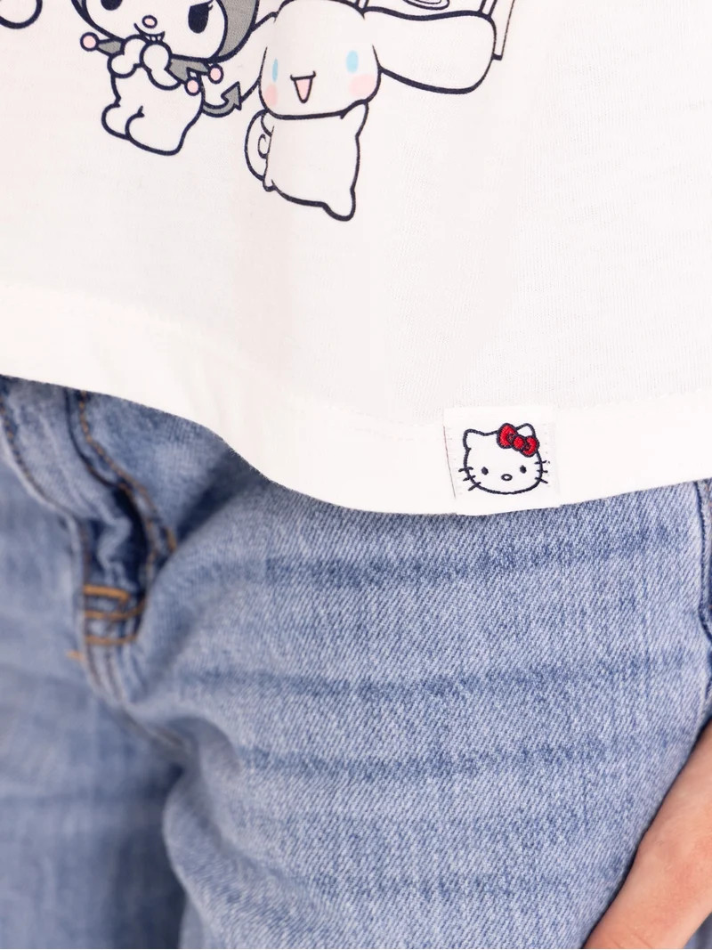 Wonder Nation Hello Kitty Girls Graphic Tee with Short Sleeves, Sizes 4-16 | Walmart (US)