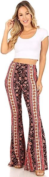 SWEETKIE Boho Flare Pants, Elastic Waist, Wide Leg Pants for Women, Solid & Printed, Stretchy and... | Amazon (US)