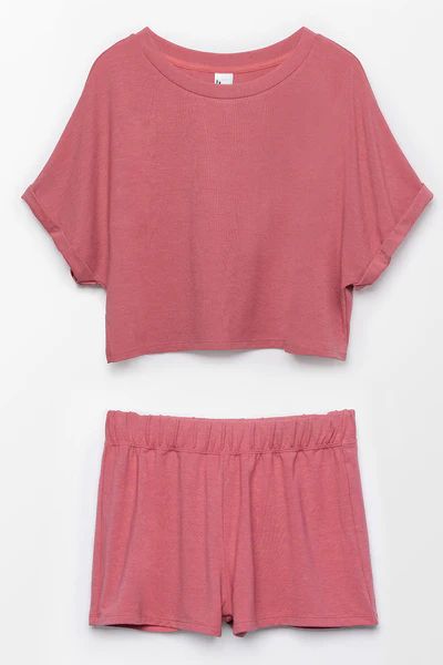 Weekender Solid Top And Shorts Set | Cupshe