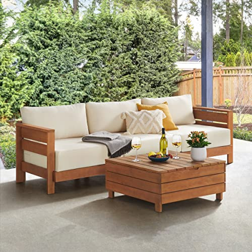 Barton 4-Piece Patio Furniture Set - Weather-Resistant 3-Seat Outdoor Couch with Lift Top Coffee Table for Porch, Deck, Pool or Sunroom by | Amazon (US)