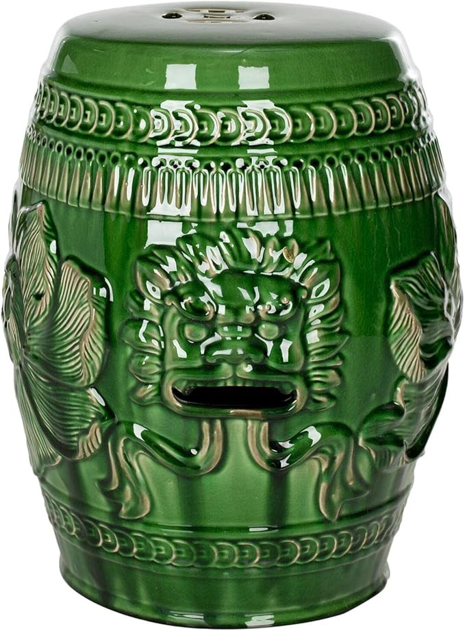 SAFAVIEH ACS4505A Chinese Dragon Ceramic Decorative Garden Stool, Green | Amazon (US)