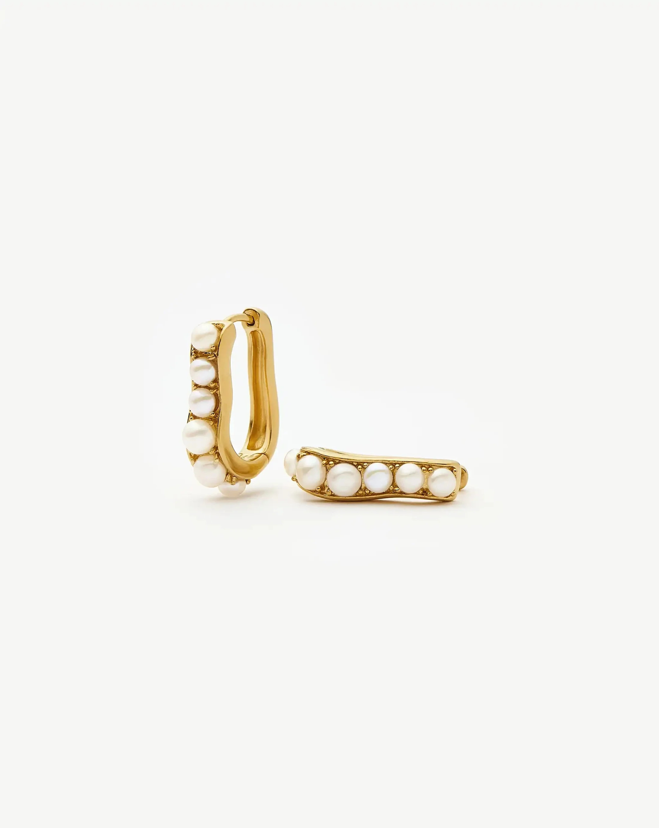 Pearl Wave Small Hoop Earrings | Missoma UK | Missoma UK