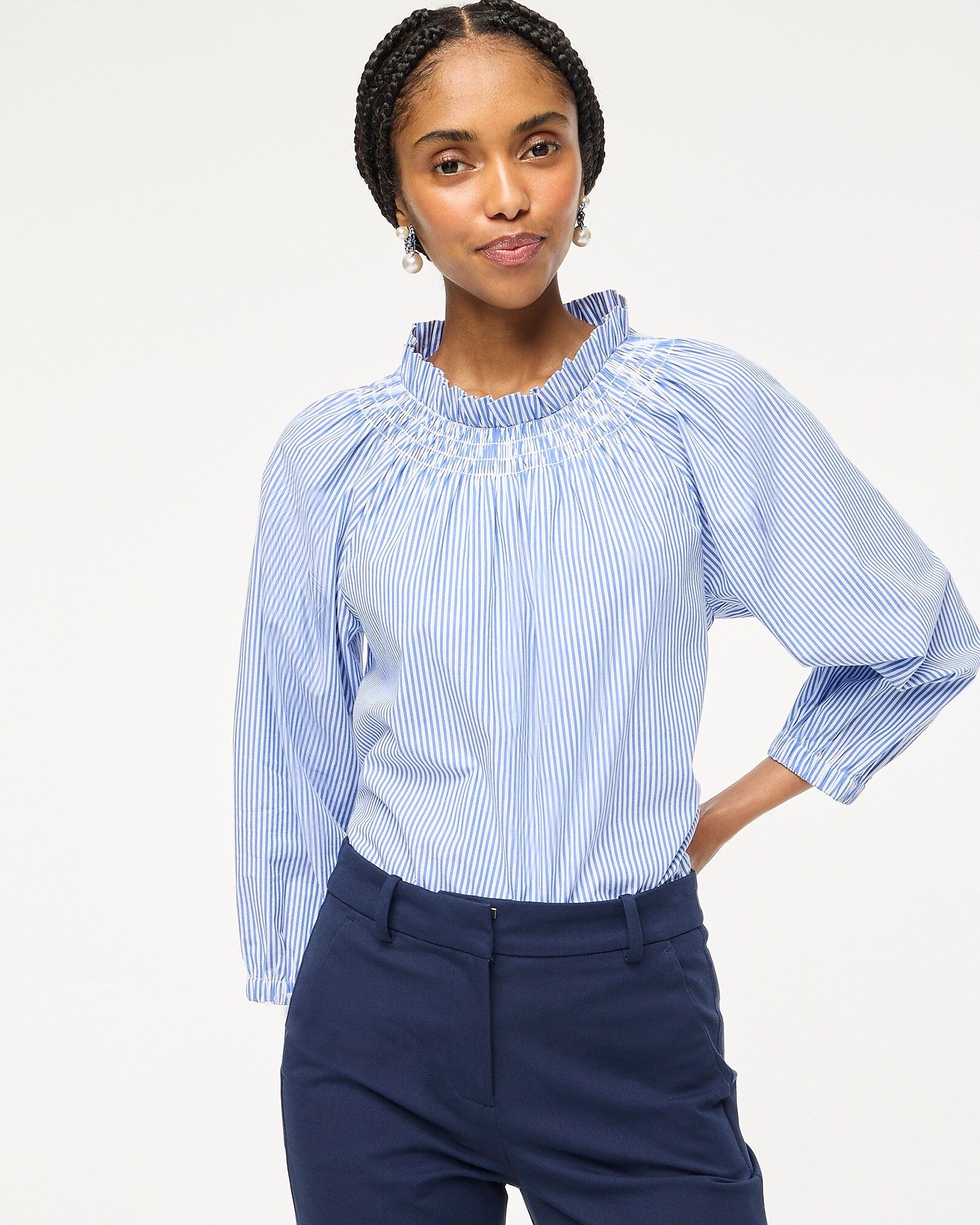 Smocked-neck top | J.Crew Factory