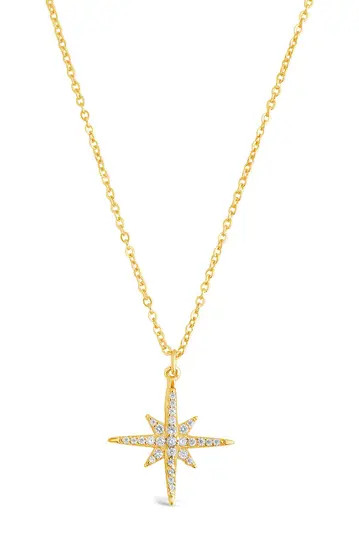 14K Gold Vermeil Pave CZ Starburst Pendant Necklace | Nordstrom Rack