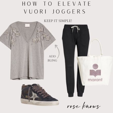 How to elevate Vuori joggers🚀 Perfect, simple outfit for on the go travel or daily life with a touch of bling! 

#LTKstyletip #LTKtravel