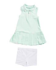 Toddler Girls 2pc Pique Knit Pleated Dress And Bike Shorts Set | Toddler Girl Dresses | Marshalls | Marshalls