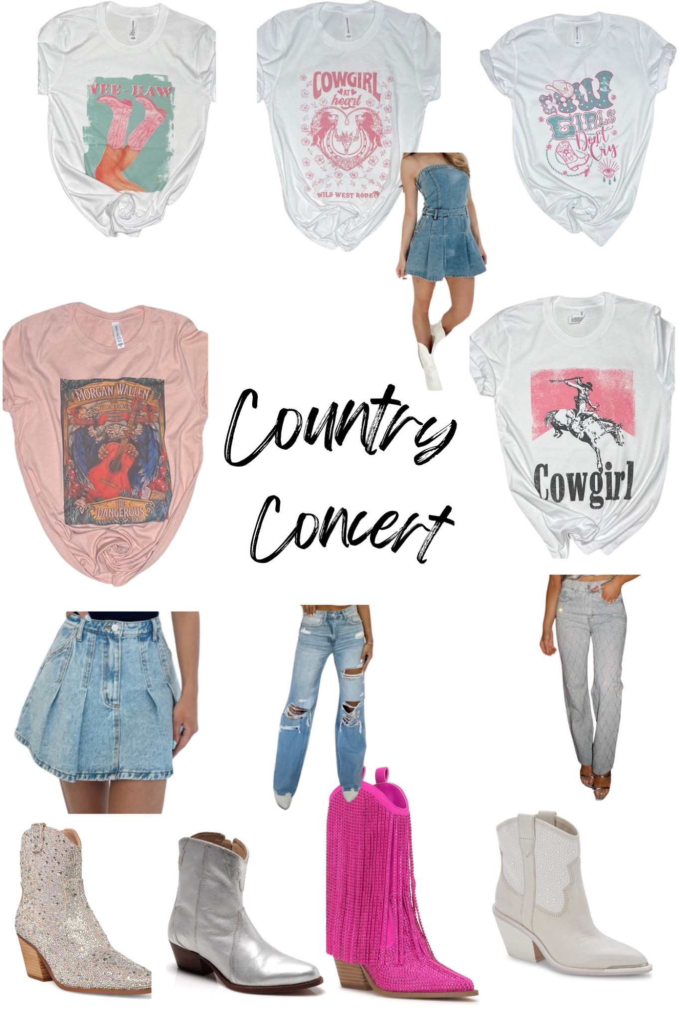 Country concert outfit  inspo 

#countryconcert #denim #boots #concert 

#LTKfindsunder50 #LTKfindsunder100 #LTKFestival