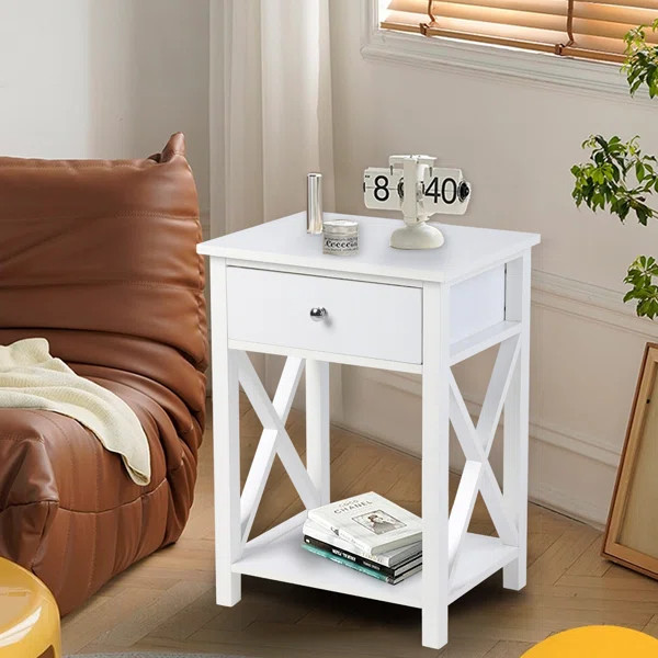 Galax 20.98'' Tall 1 - Drawer Nightstand in White | Wayfair North America