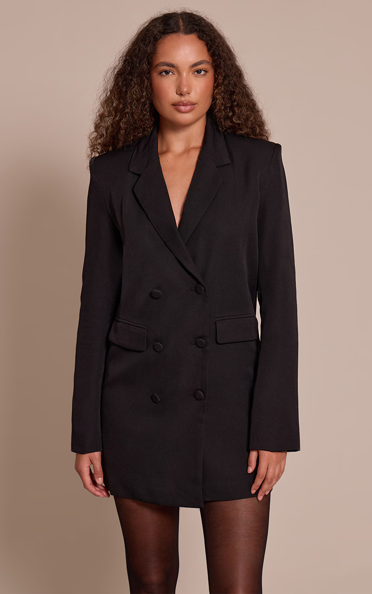 Tall  Black Oversized Blazer Dress | Tall | PrettyLittleThing US