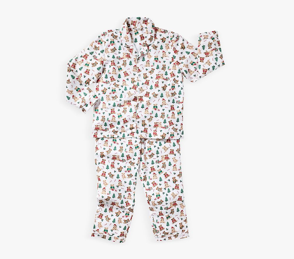 Holiday Teddy Bears Adult Flannel Pajama Set | Pottery Barn Kids