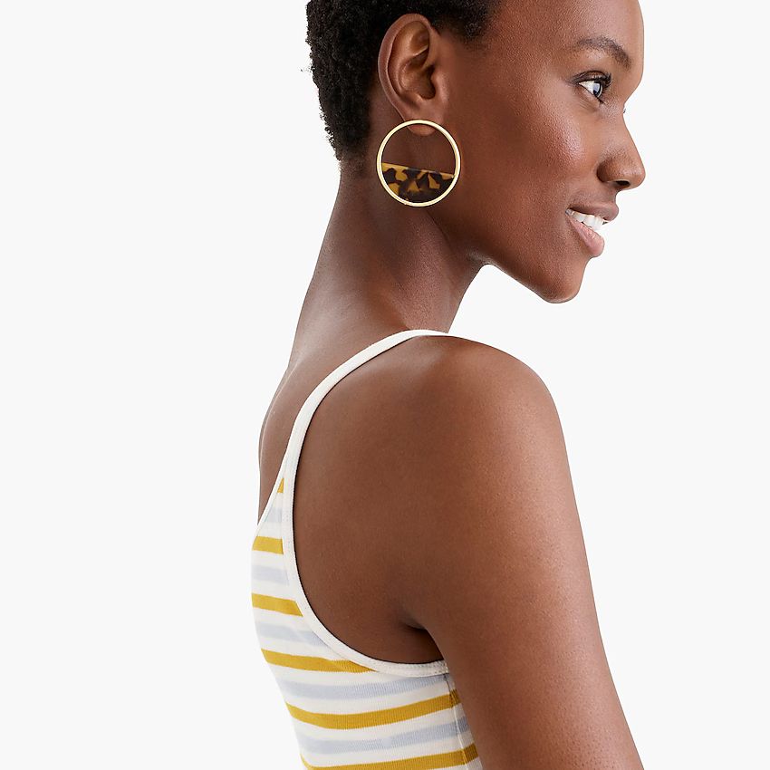 Tortoise half-disc earrings | J.Crew US