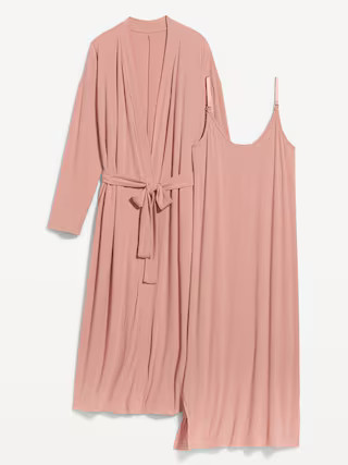 Maternity Sunday Sleep Rib-Knit Robe & Nursing Nightgown Set | Old Navy (US)
