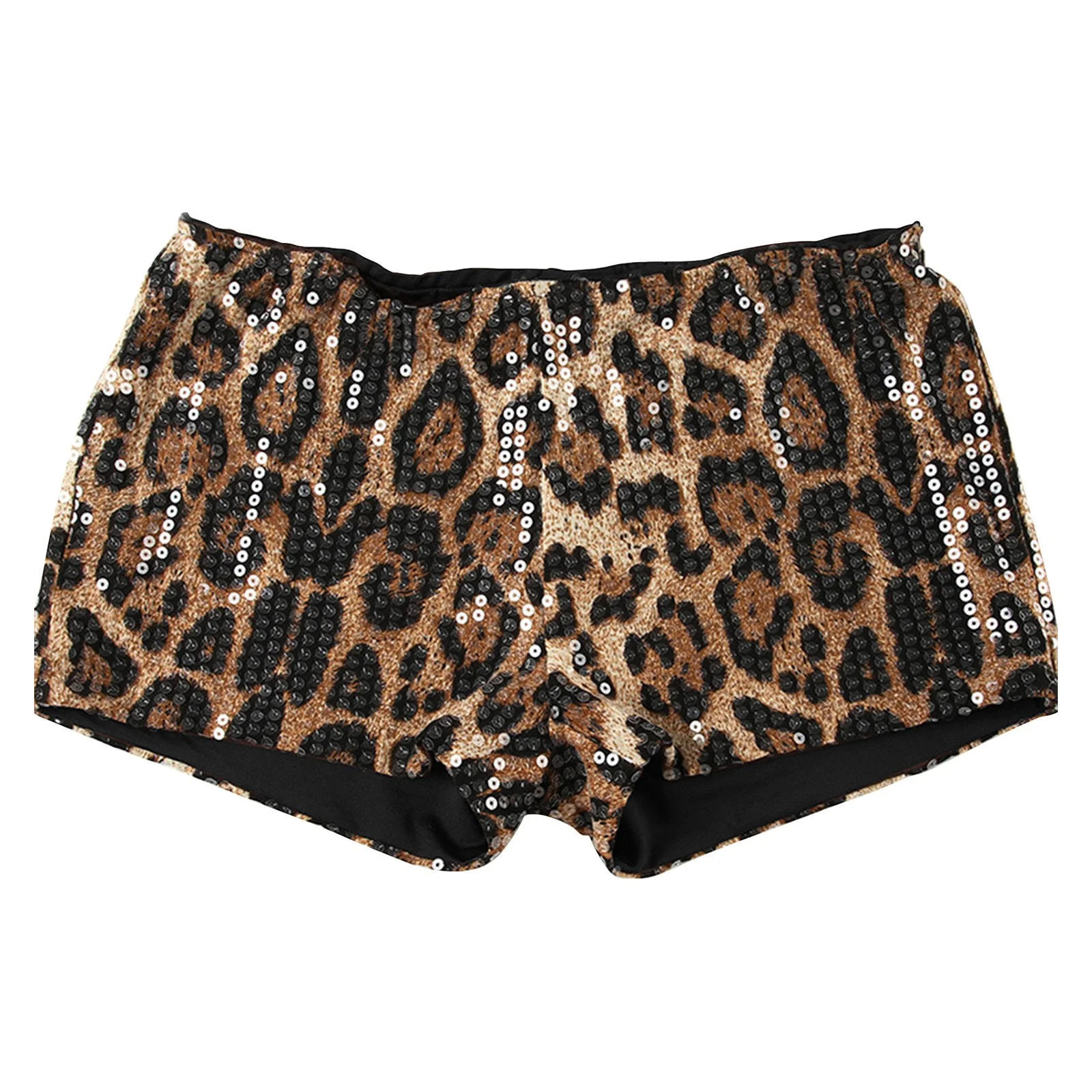 Valueadd Women's Leopard Print Sequins High Waist Tight Hot Girl Hottie Shorts Shorts for Women | Walmart (US)