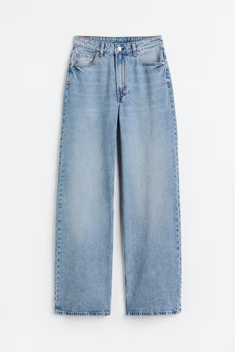 Wide High Jeans - High waist - Long - Light denim blue - Ladies | H&M GB | H&M (UK, MY, IN, SG, PH, TW, HK)