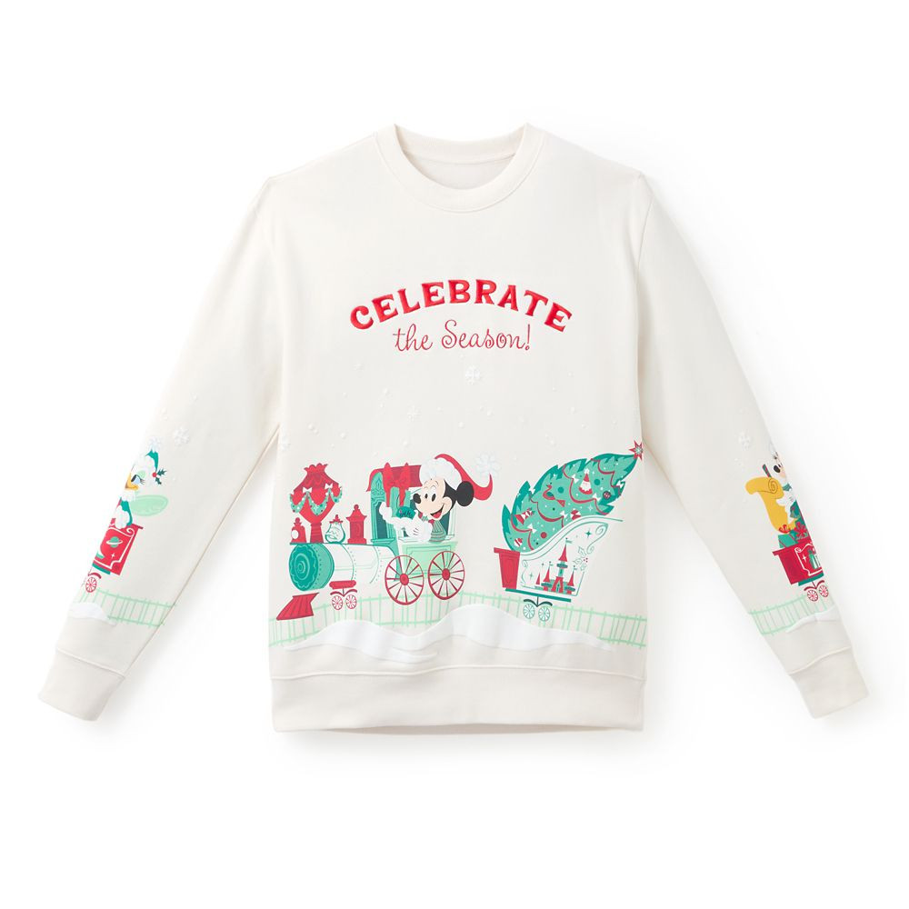 Mickey Mouse and Friends Holiday Pullover Sweatshirt for Adults | Disney Store