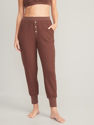 High-Waisted Waffle-Knit Pajama Jogger Pants for Women | Old Navy (US)