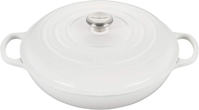 Le Creuset Enameled Cast Iron Signature Braiser, 5 qt., White | Amazon (US)