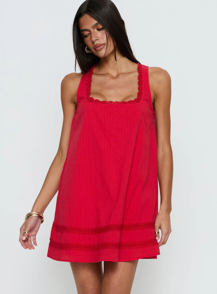 Alanah Mini Dress Red | Princess Polly US