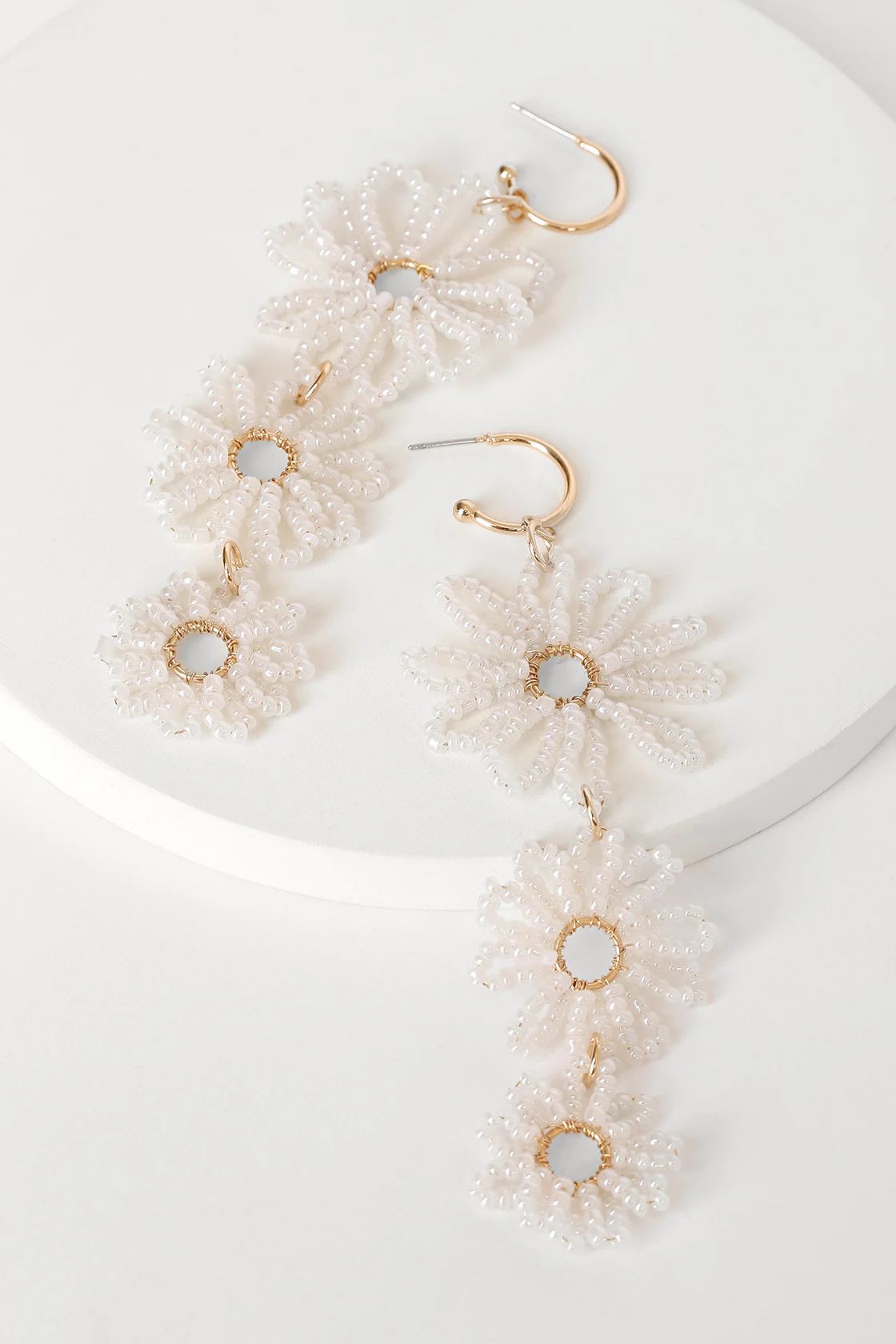 Bloomed For You White Beaded Drop Earrings | Lulus (US)