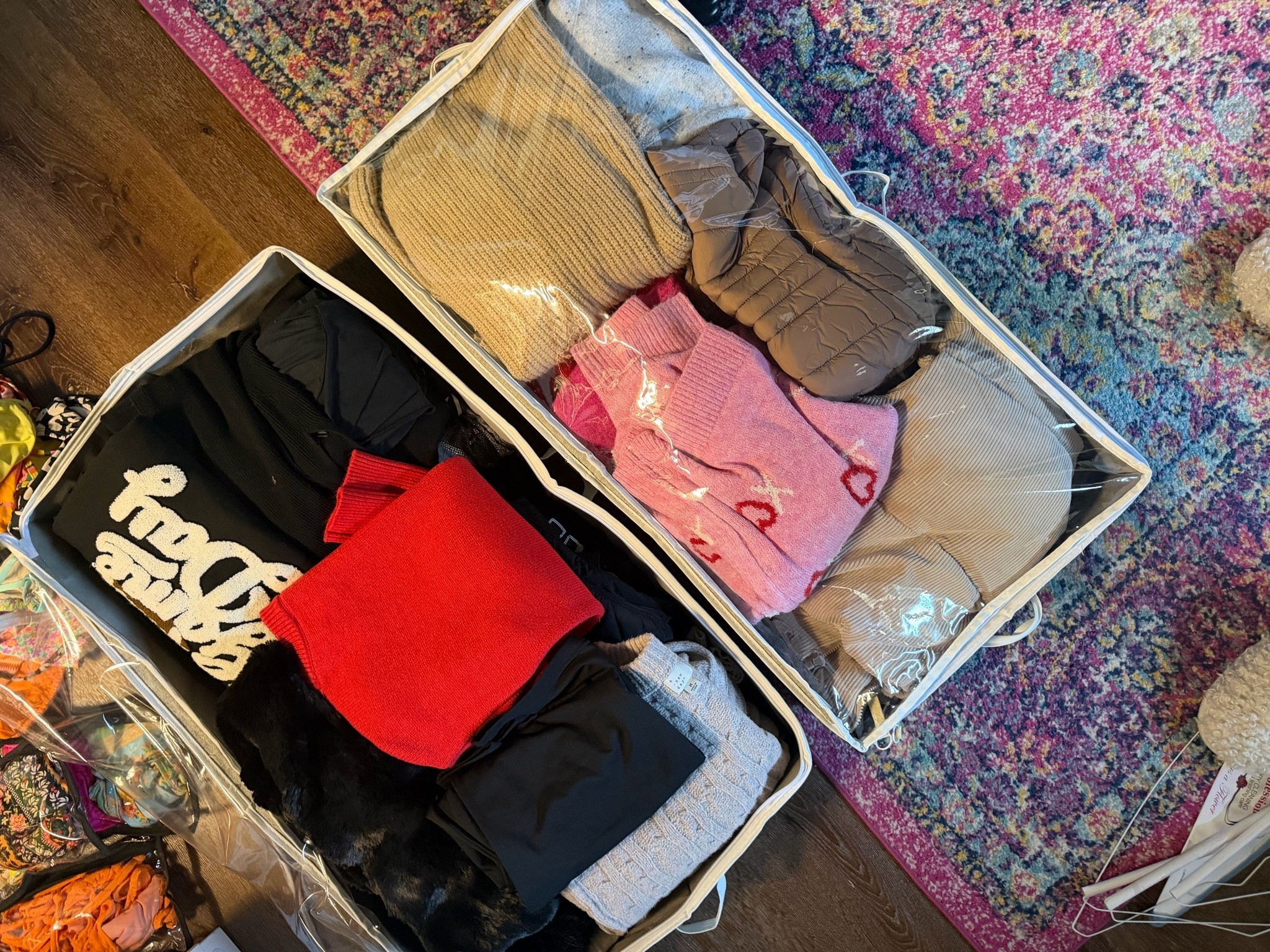 How I store my seasonal clothes. Time to put away these sweaters bc I’m melting in Vegas!!! How do you store away seasonal styles?

#LTKSeasonal #LTKselfcare #LTKHome