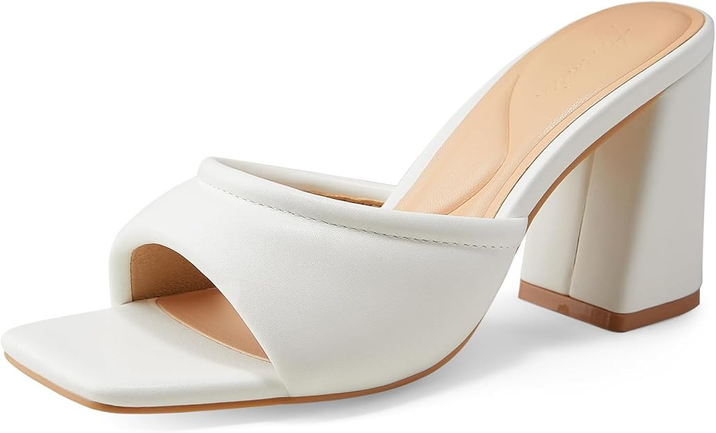 Arromic Womens Heels Sandals Square Open Toe Slip on Mules Summer Casual Beach Party Block Chunky... | Amazon (US)